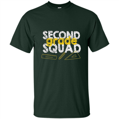 Second Grade Squad T-shirt Students Back To School T-shirt Forest Green