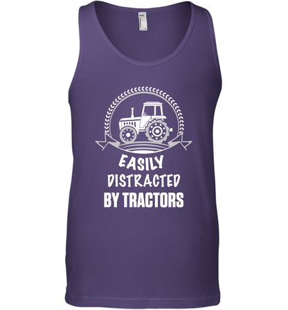 Easily Distracted By Tractors Shirt Tank Top Purple