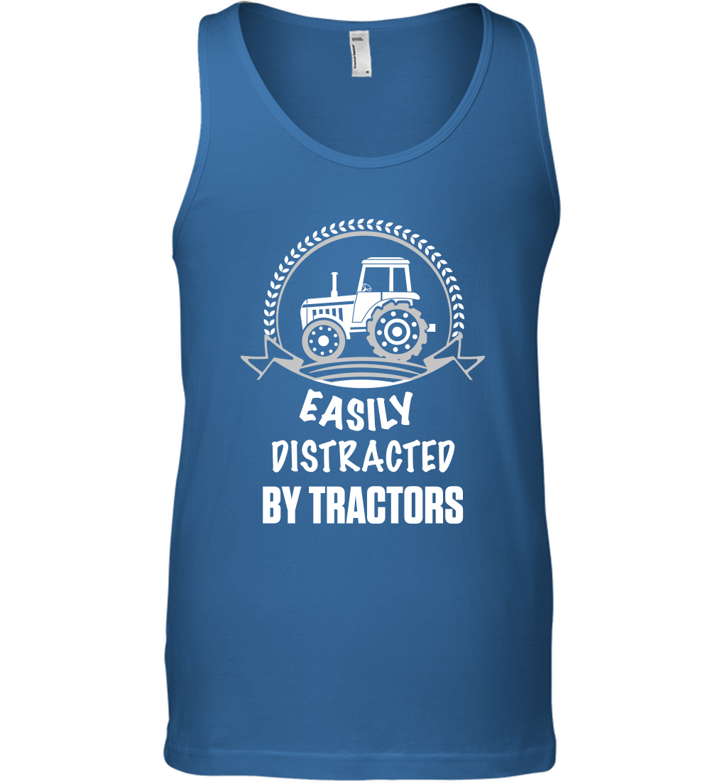 Easily Distracted By Tractors Shirt Tank Top Royal