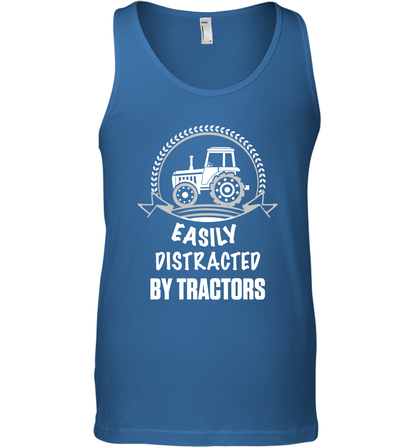 Easily Distracted By Tractors Shirt Tank Top Royal