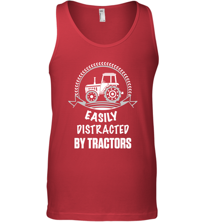Easily Distracted By Tractors Shirt Tank Top Red