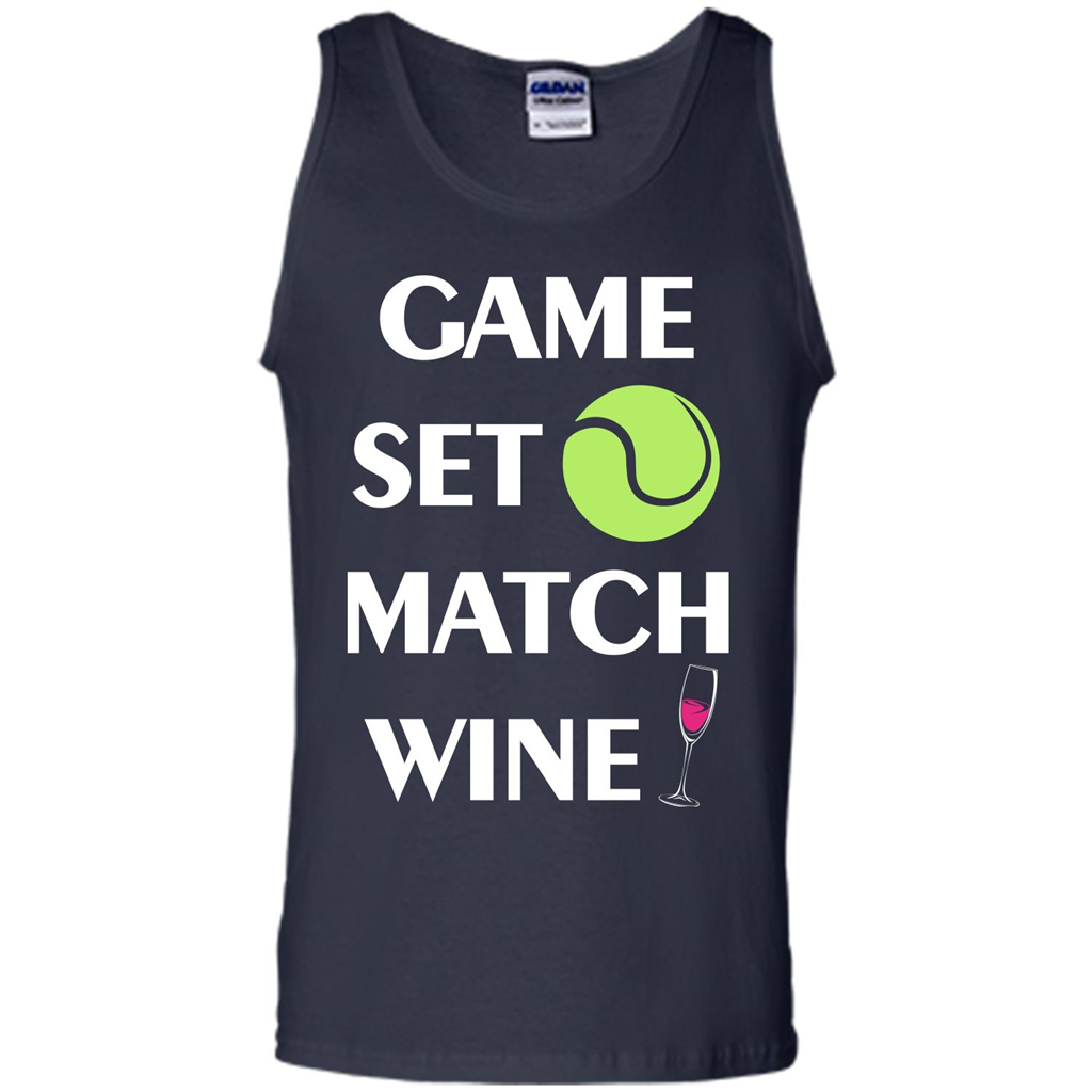 Tennis T-shirt Game Set Match Wine T-shirt Navy