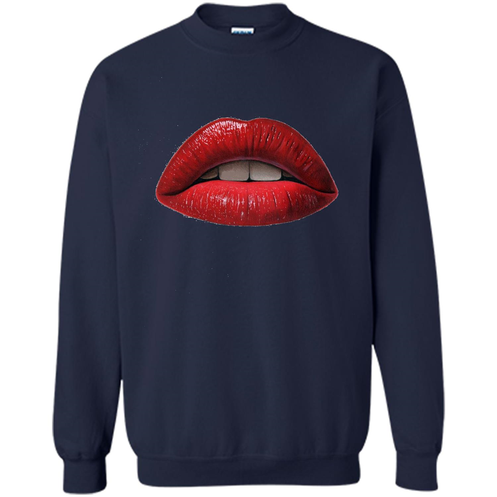 Red Lips T-shirt with Red Lips Art T-shirt Navy