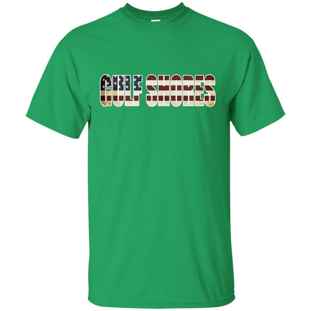 American T-shirt Straight Outta Gulf Shores US Flag Patriotic T-shirt Irish Green