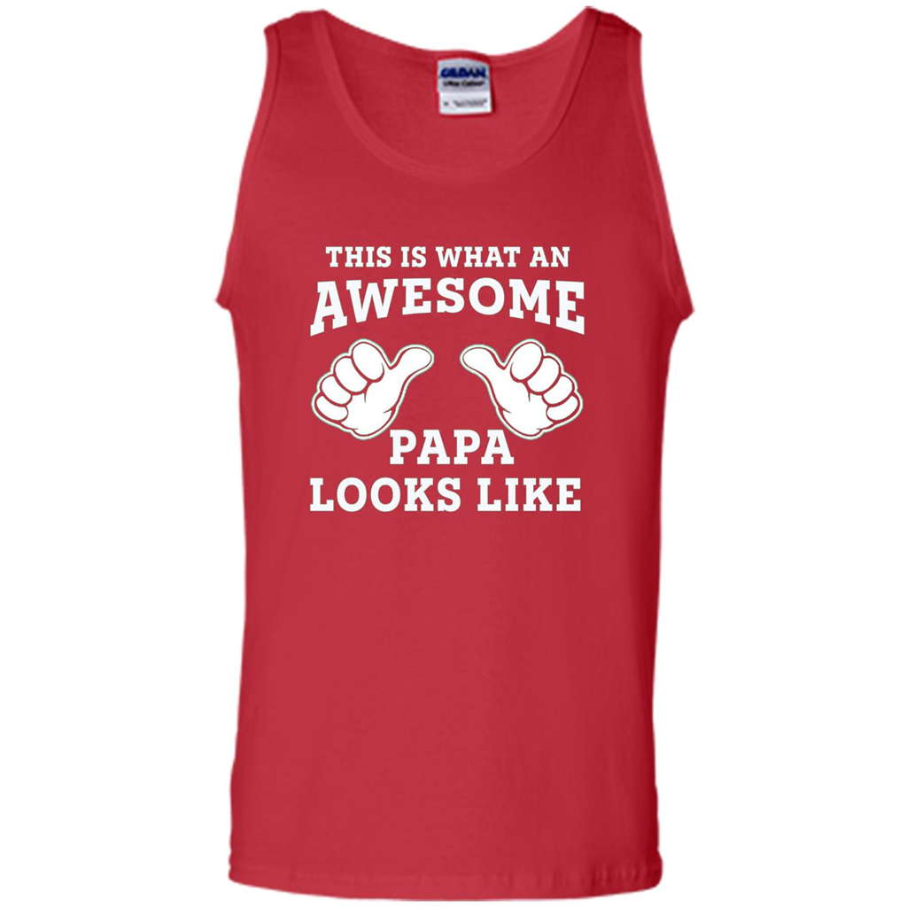 Papa T-shirt Mens This Is What An Awesome Papa Looks Like Red