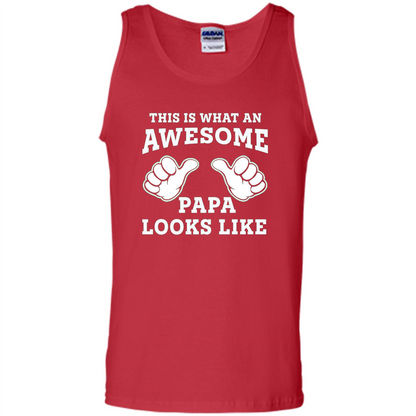 Papa T-shirt Mens This Is What An Awesome Papa Looks Like Red
