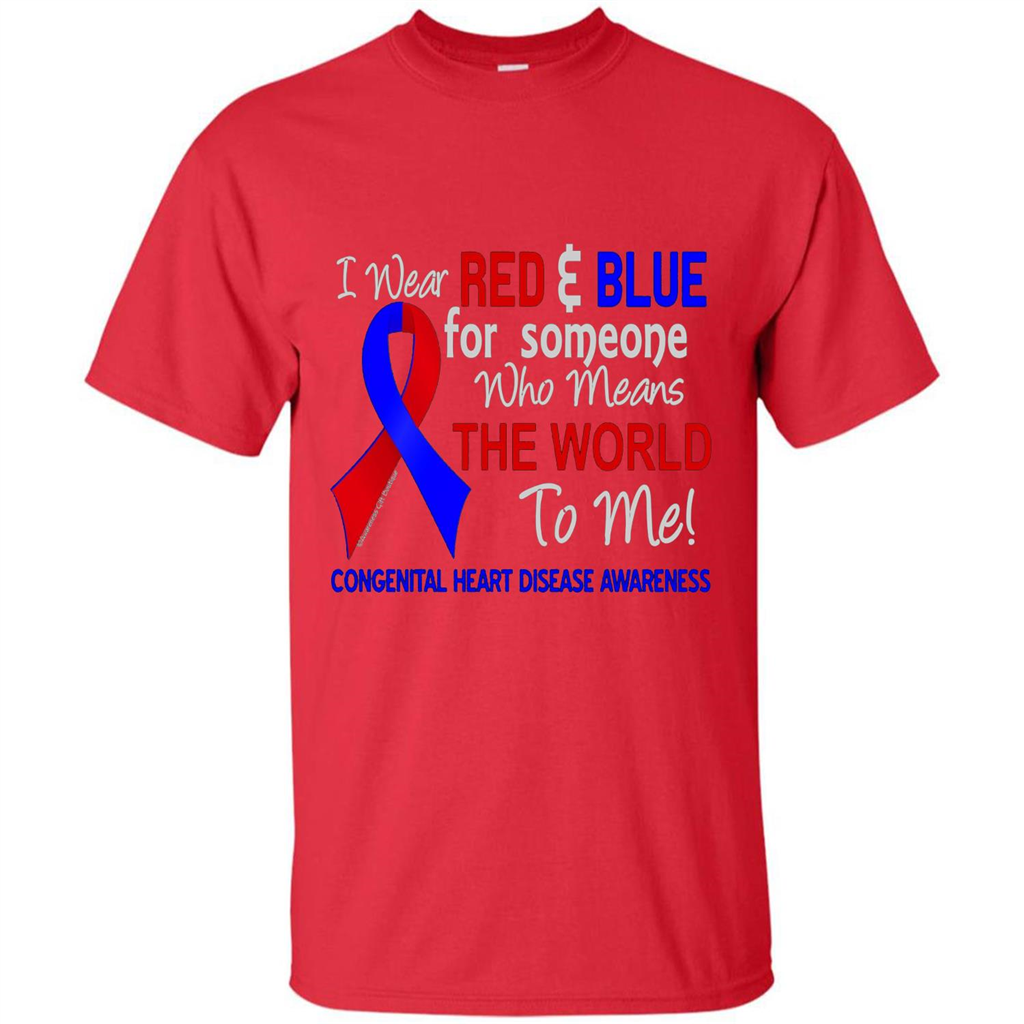 Congenital Heart Disease CHD T-Shirt Means The World To Me Red