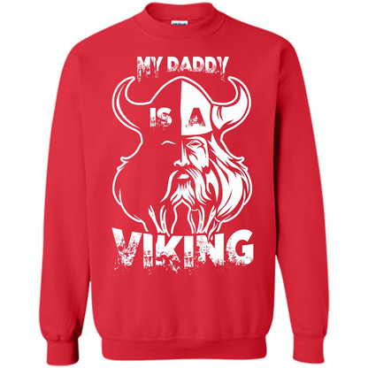 Family T-shirt My Daddy Is A Viking T-shirt Red