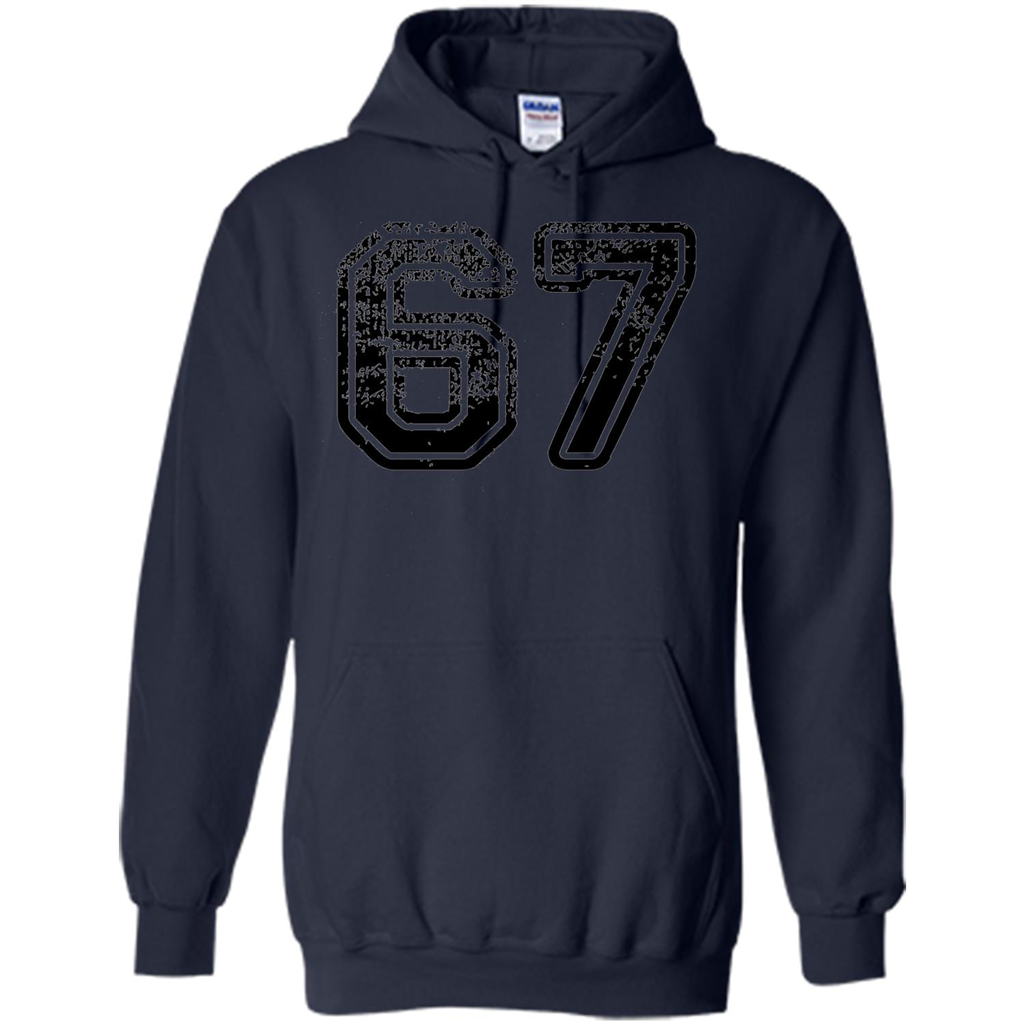 Number 67 T-shirt - Grungy Sports Team T-shirt Navy