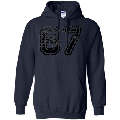 Number 67 T-shirt - Grungy Sports Team T-shirt Navy
