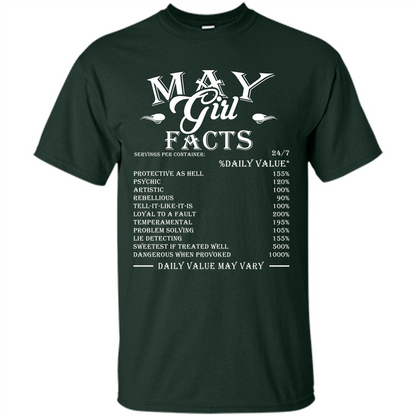 May Girl Facts T-shirt Forest Green