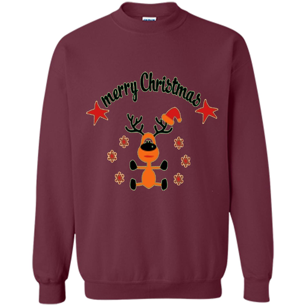 Snowman T-shirt Merry Christmas Maroon