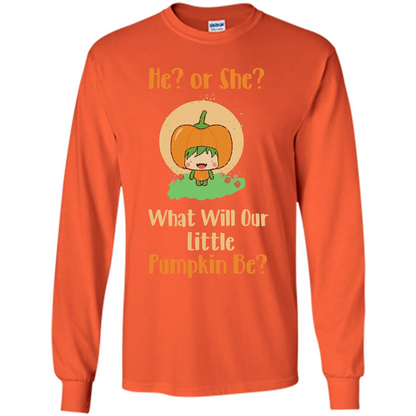 Halloween T-shirt What Will Our Little Pumpkin Be T-shirt
