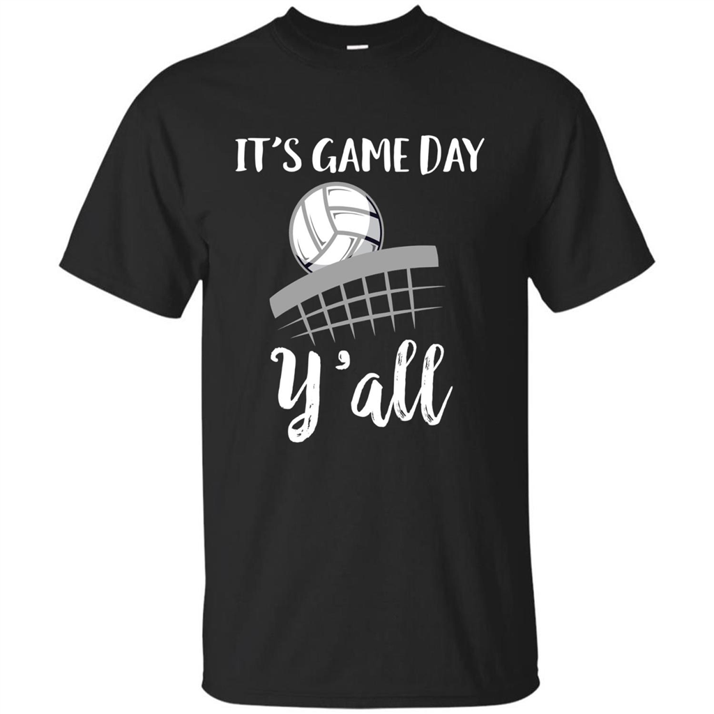 Volleyball Lovers T-shirt It's Game Day Y'all Tshirt Black