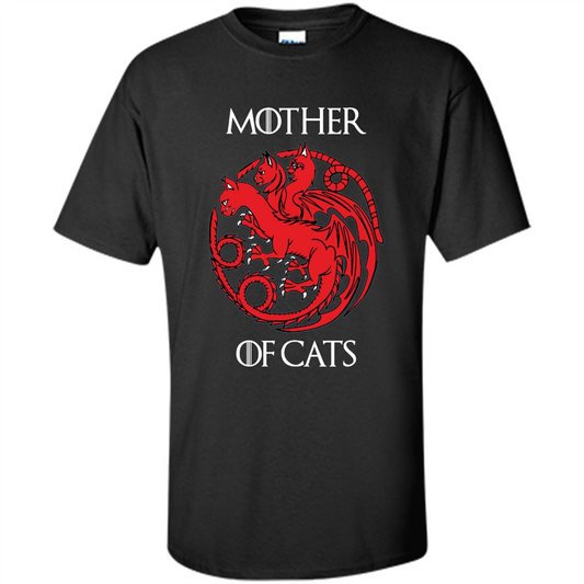 Cat Lovers T-shirt Mother of Cats Black