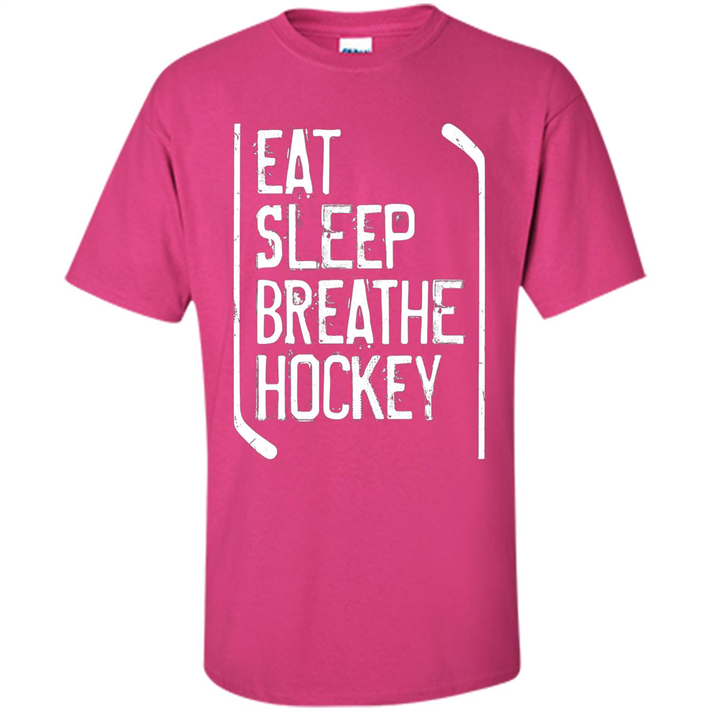 Funny Hockey T-shirt Eat Sleep Breathe Hockey T-Shirt Heliconia