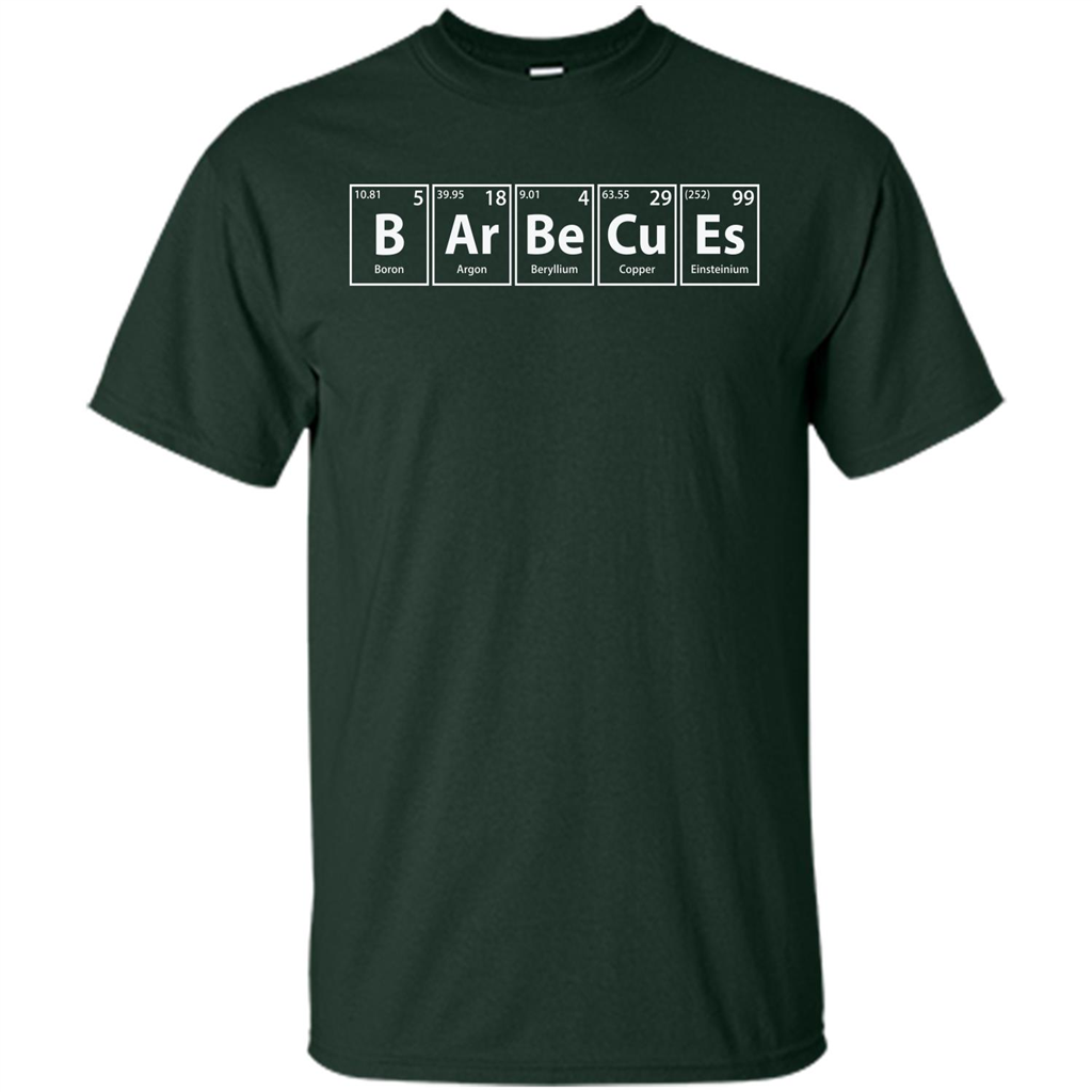 Barbecues (B-Ar-Be-Cu-Es) Funny Elements Spelling T-Shirt Forest Green