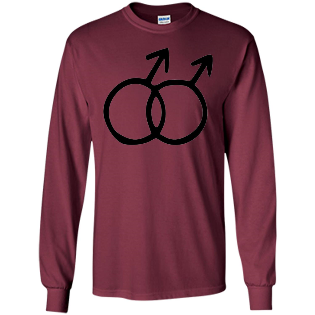 Gay Pride Male Sign T-shirt Simple LGBT Ally Bear Otter T-shirt Maroon
