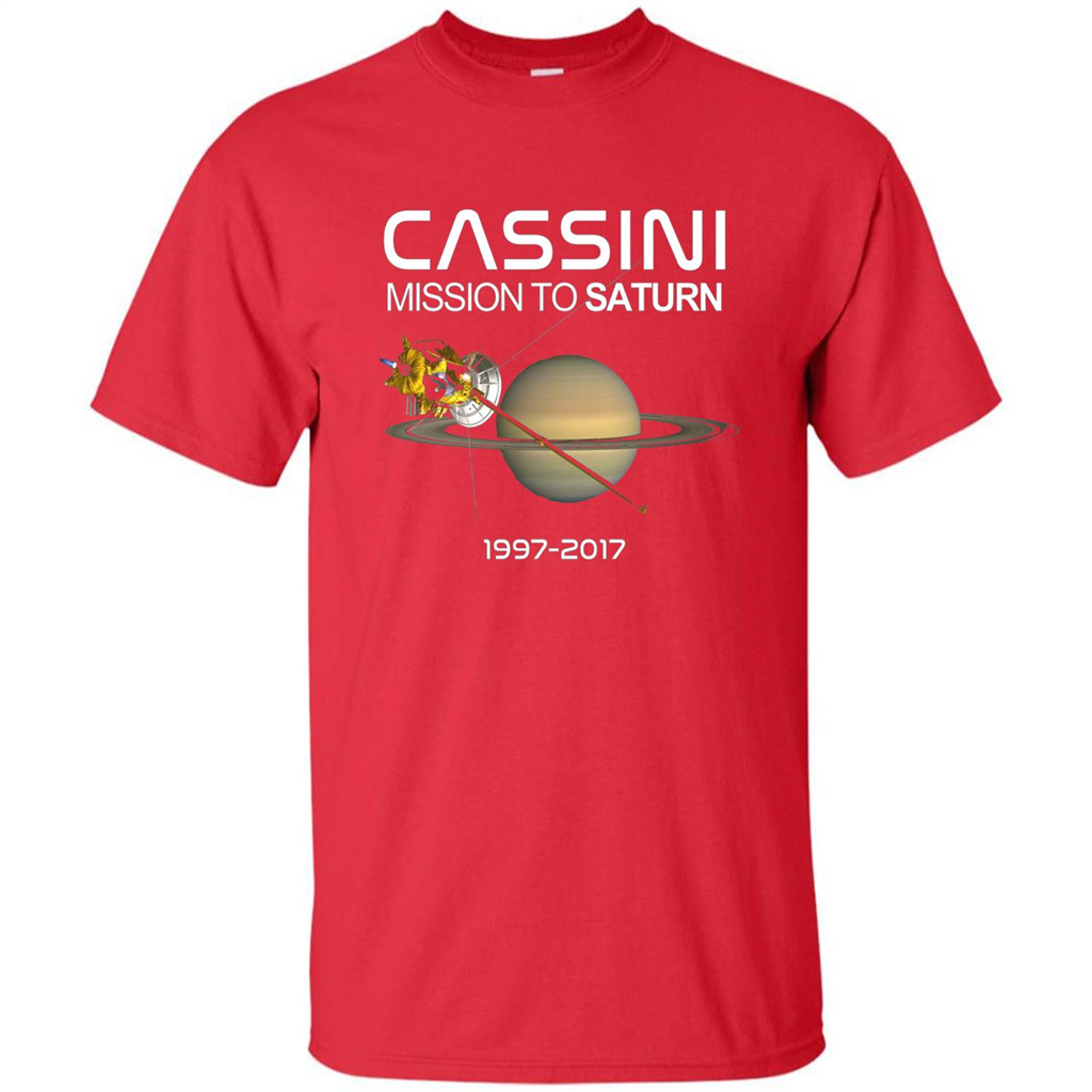 Cassini Mission to Saturn Space T-Shirt Red