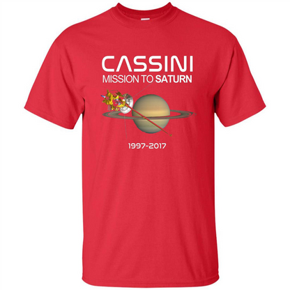 Cassini Mission to Saturn Space T-Shirt Red