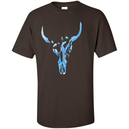 Watercolor Cow Skull T-Shirt Dark Chocolate