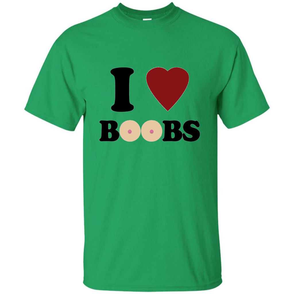 I Love Boobs T-shirt Irish Green