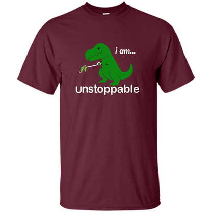 Rex Dinosaur T-shirt I Am Unstoppable Maroon