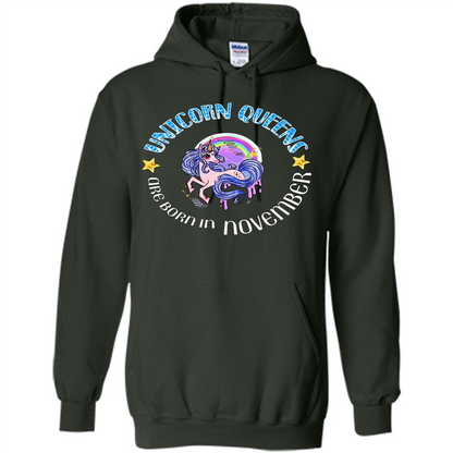 November Unicorn T-shirt Unicorn Queens Are Born November Forest Green