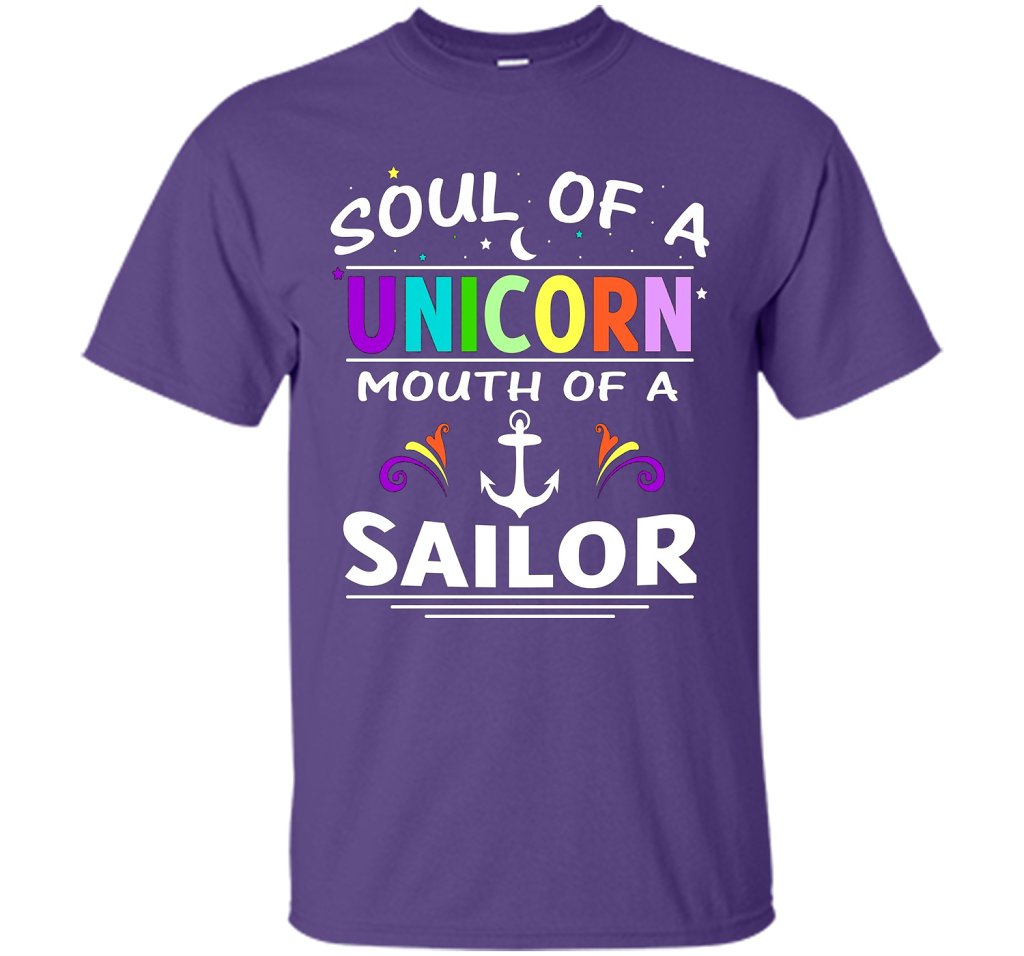 Soul Of A Unicorn Mouth Of A Sailor T-shirt Purple