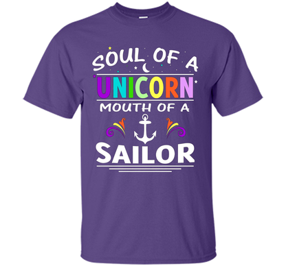 Soul Of A Unicorn Mouth Of A Sailor T-shirt Purple