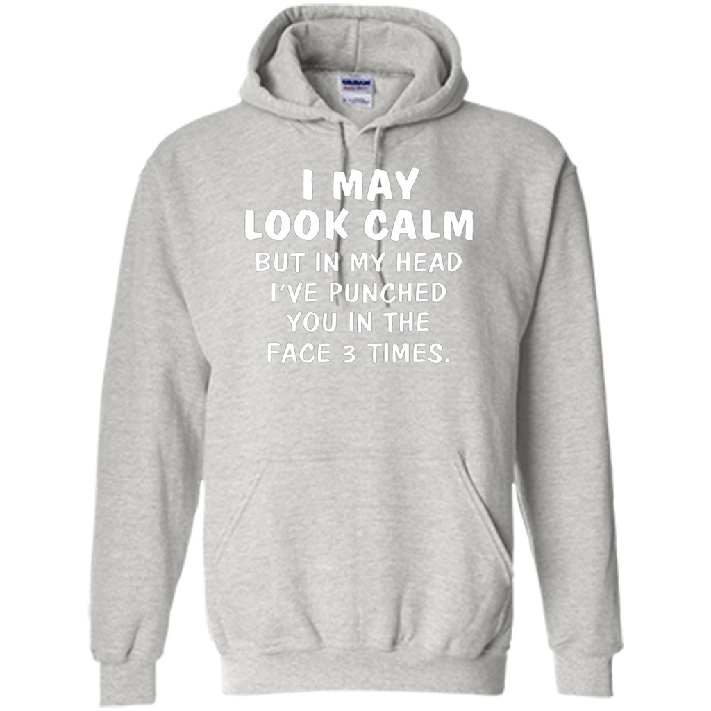 I May Look Calm But In My Head I've Punched You In The Face T-Shirt Ash