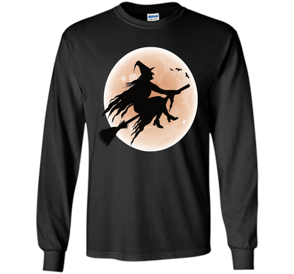 Halloween Full Moon Witch T-Shirt shirt Black