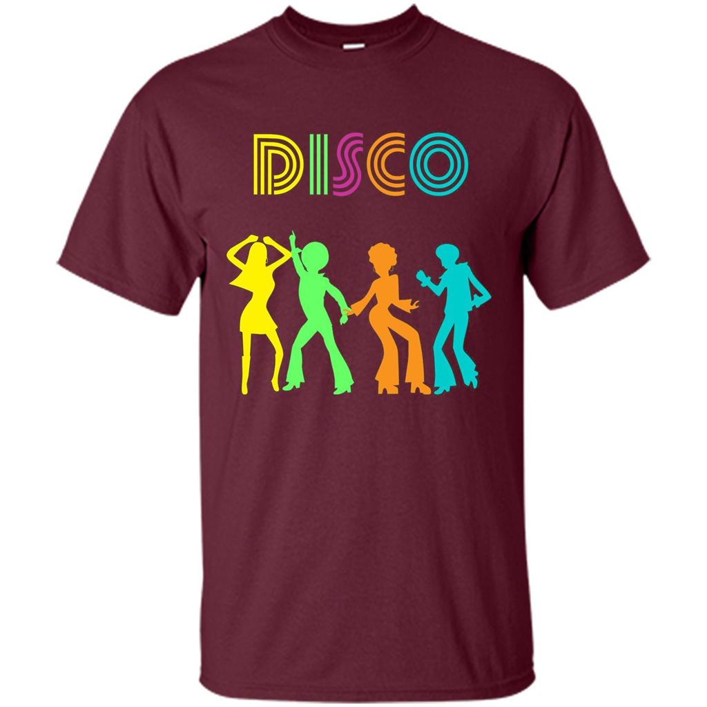Disco Dancers Dancing Design T-shirt Maroon