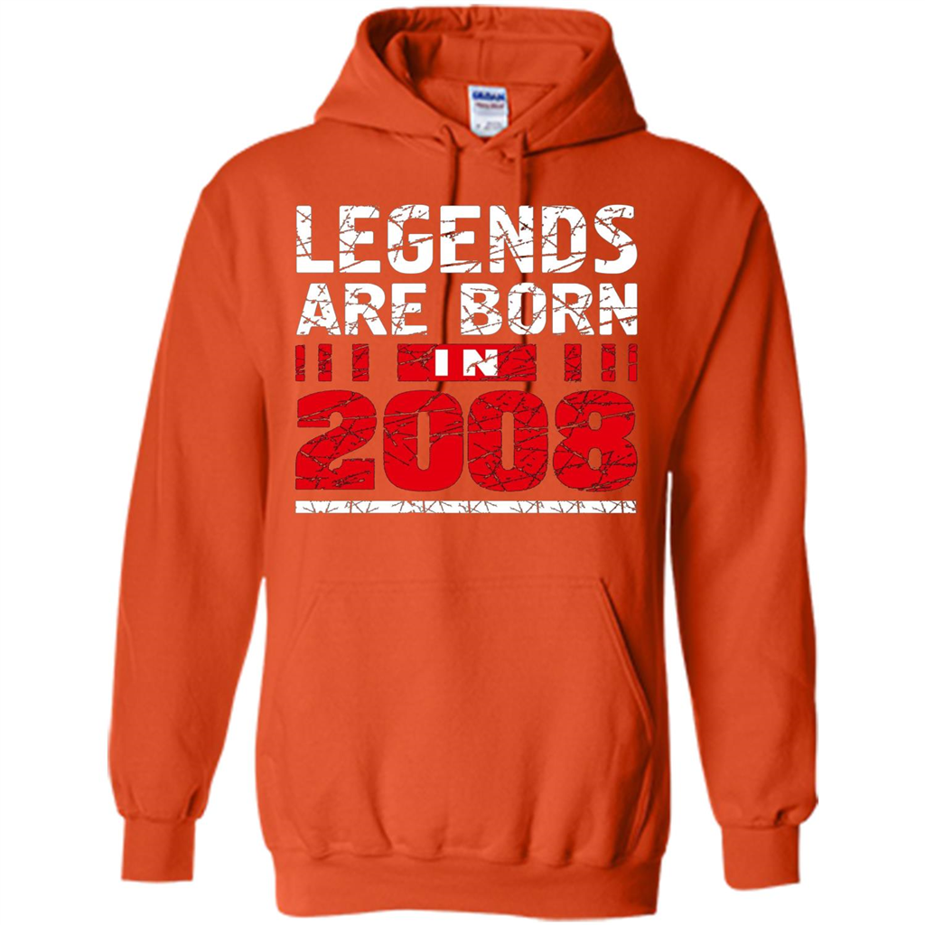 Birthday Gift T-shirt Legends Are Born In 2008 T-shirt Orange