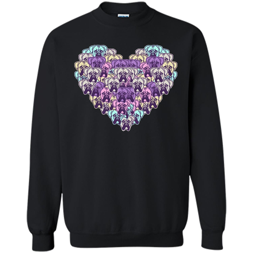 Boxer Dog Heart Mosaic Dog Lover T-shirt Black