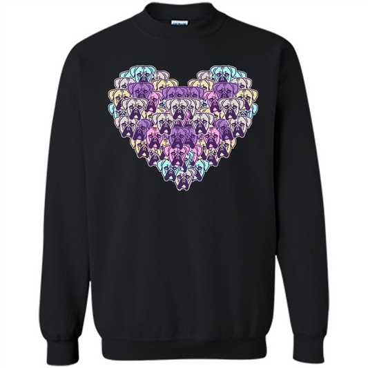 Boxer Dog Heart Mosaic Dog Lover T-shirt Black