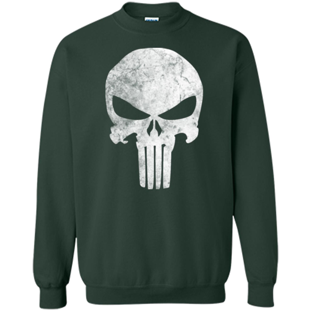 Punisher Skull Grunge T-shirt Forest Green