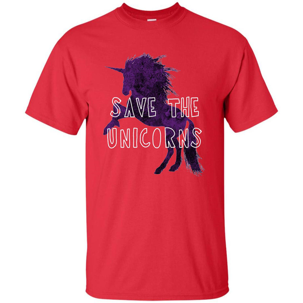 Unicorn T-shirt Save the Unicorns T-shirt Red