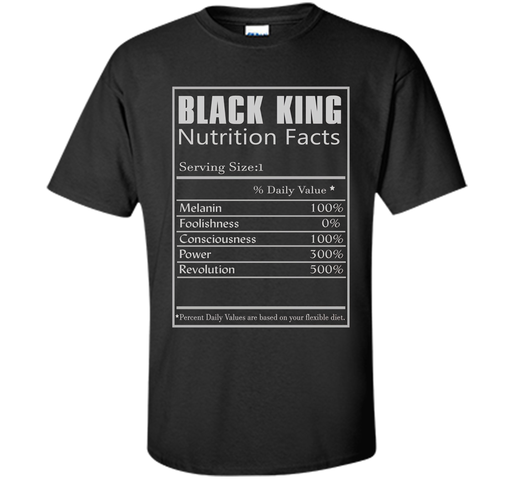 Black King Nutrition Facts T-shirt Black