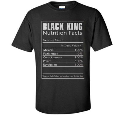 Black King Nutrition Facts T-shirt Black