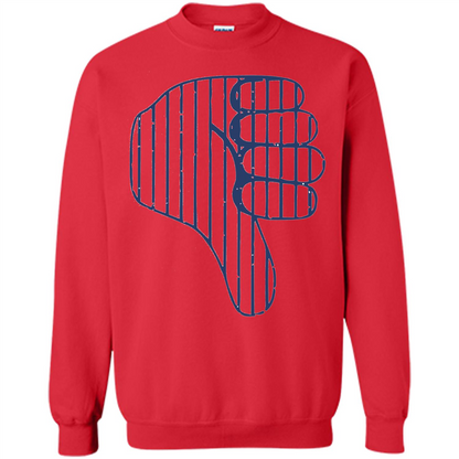 Baseball T-shirt Baseball Celebration Thumbs Down T-shirt Red