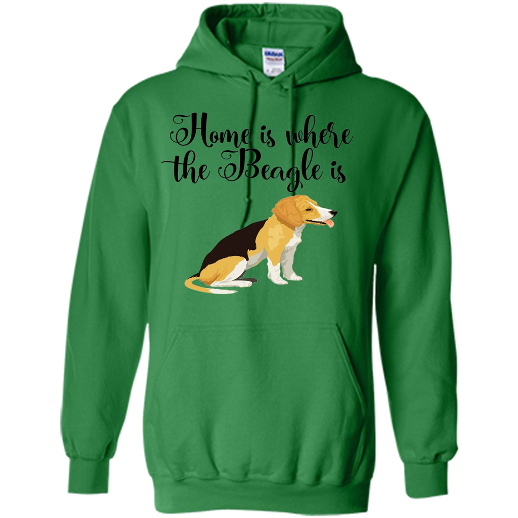 Cute Beagle T-shirt Home Is Where the Beagle Is Irish Green