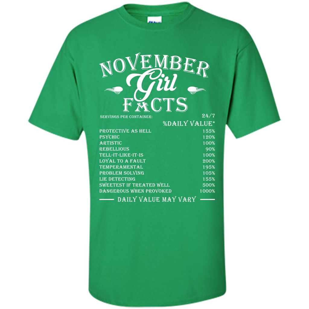 November Girl Facts T-shirt Irish Green