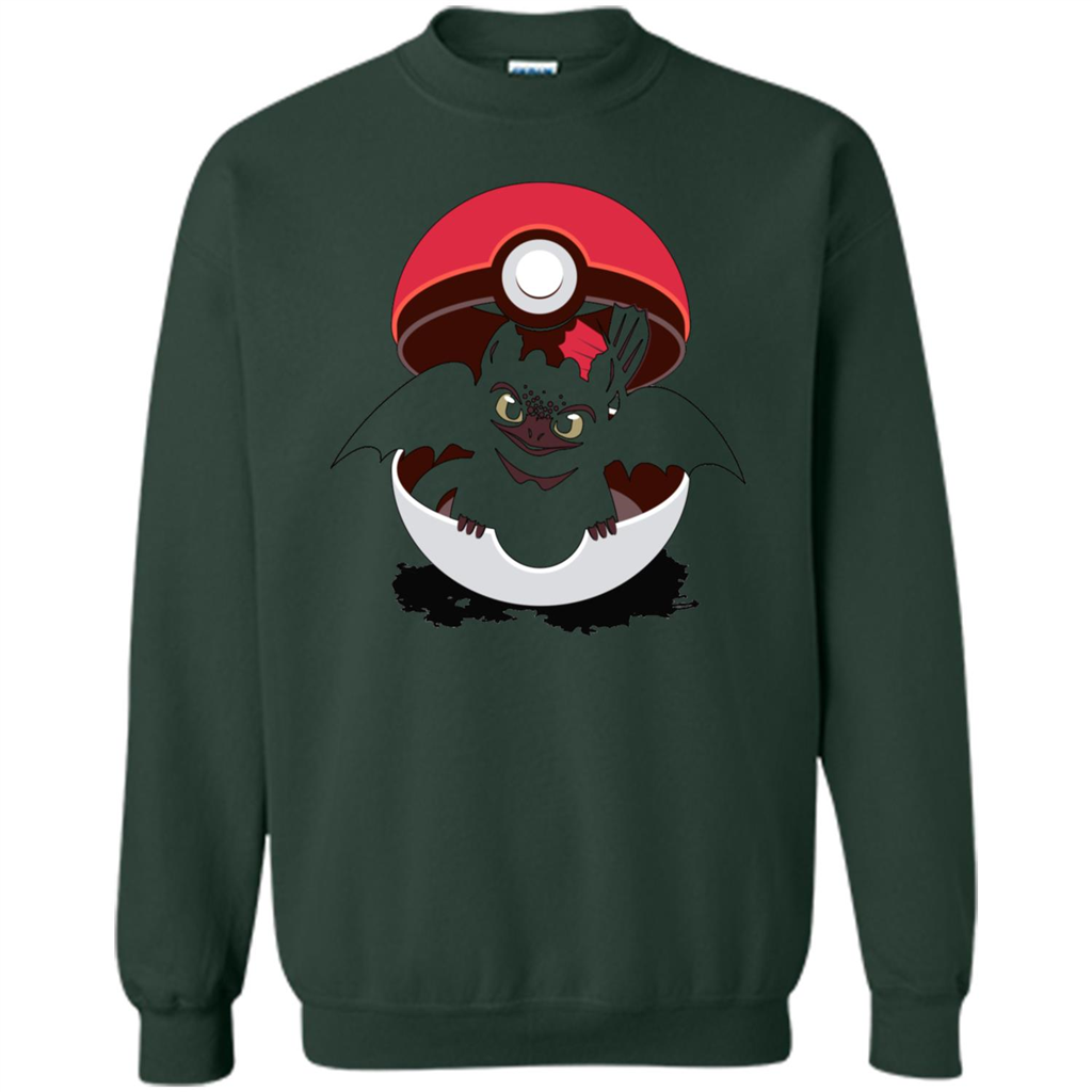Cartoon T-shirt How To Catch Your Dragon Forest Green