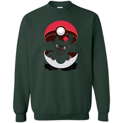 Cartoon T-shirt How To Catch Your Dragon Forest Green