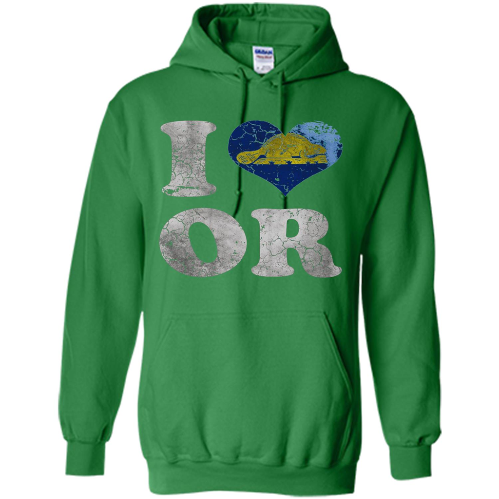I Love Oregon T-shirt American States T-shirt Irish Green