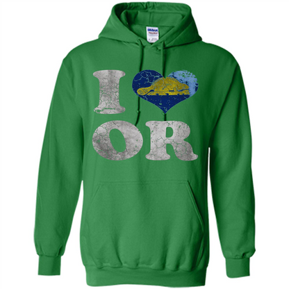 I Love Oregon T-shirt American States T-shirt Irish Green