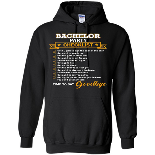 Funny Bachelor Party Checklist T-shirt Black