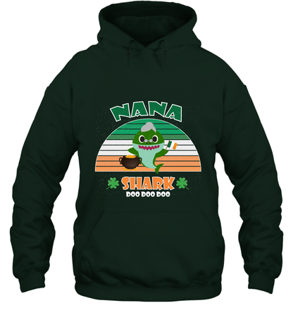 Irish Nana Shark Saint Patricks Day Family Shirt Hoodie Forest