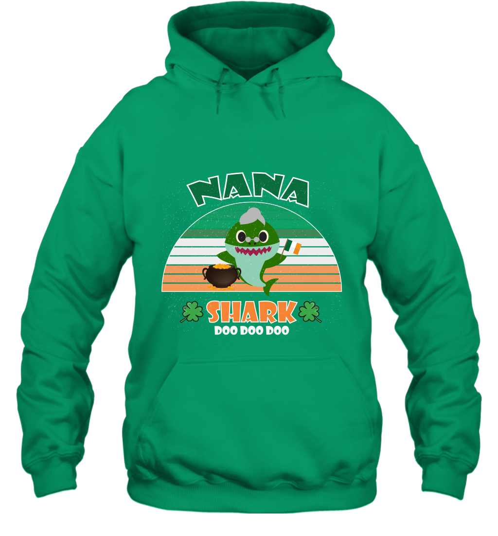 Irish Nana Shark Saint Patricks Day Family Shirt Hoodie Irish
